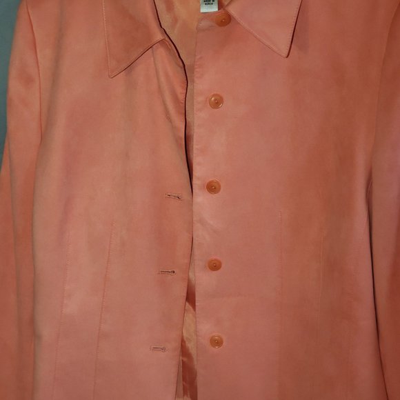 483- Talbots Petites Fitted Jacket back Darts Fully lined peach sz 8 - Picture 6 of 8